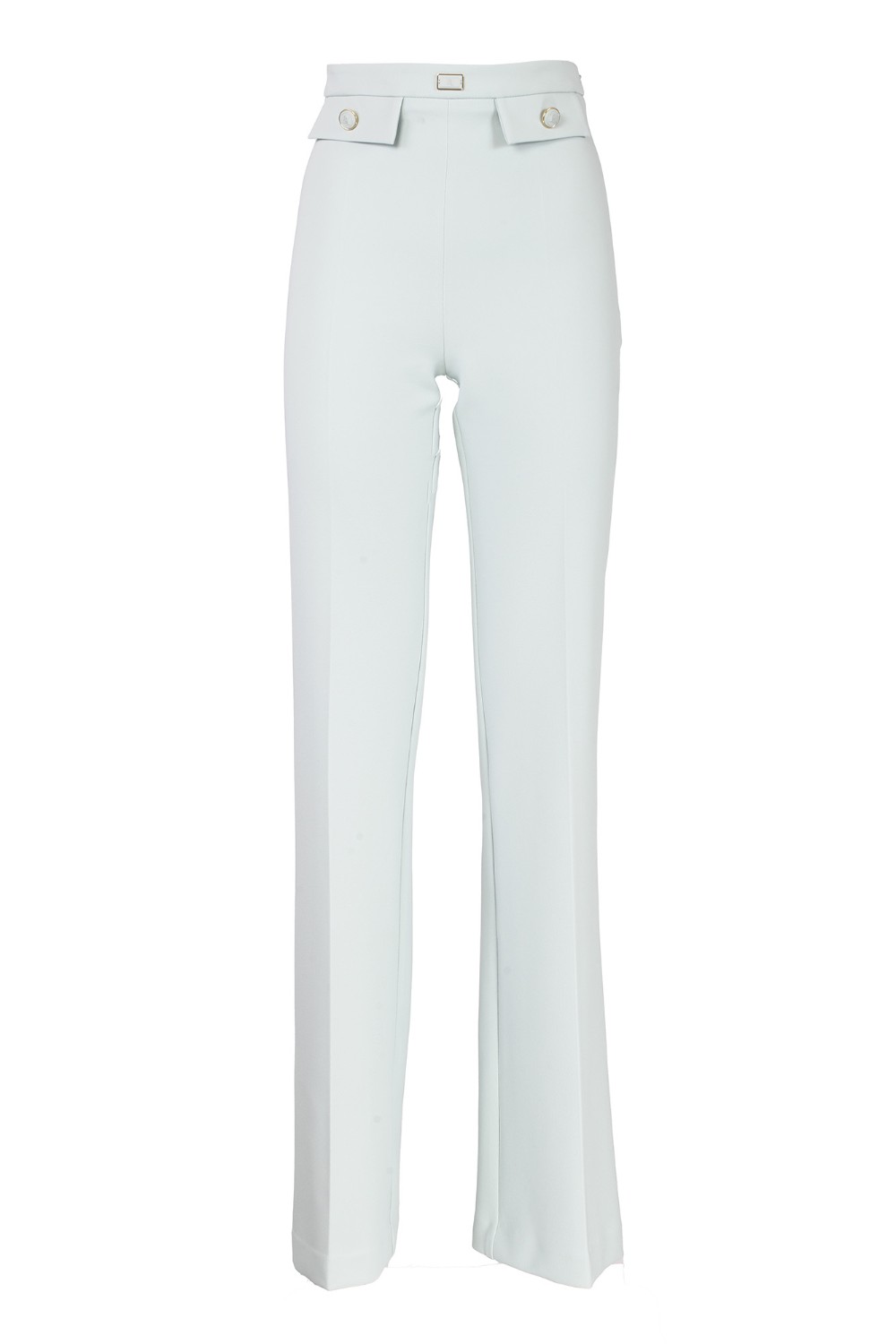 shop ELISABETTA FRANCHI  Pantalone: Elisabetta Franchi pantaloni a palazzo in crêpe stretch con patte.
Fodera in raso monogram.
Zip invisibile sul fianco.
Bottoni in tono.
Composizione: 96% Poliestere 04% Elastane.
Fabbricato in Italia.. PA02941E2-BV9ACQUA number 6242644